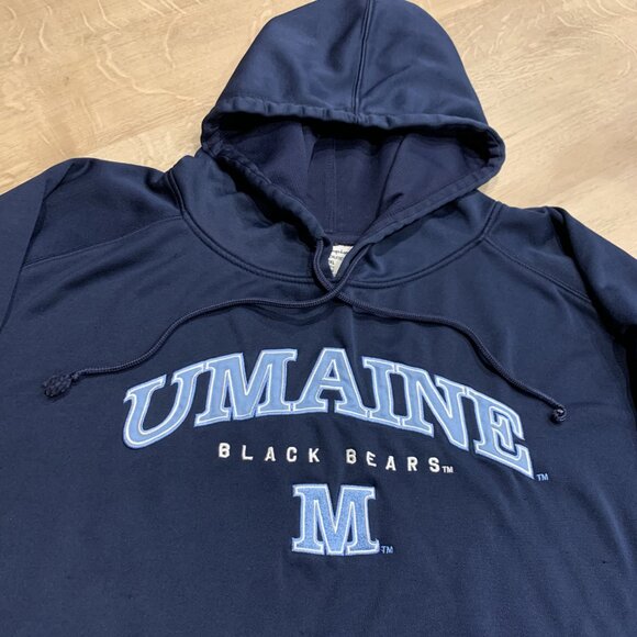 Champion UMaine University Of Maine Black Bears Hoodie Men's 2XL Navy Blue XXL - Picture 2 of 7